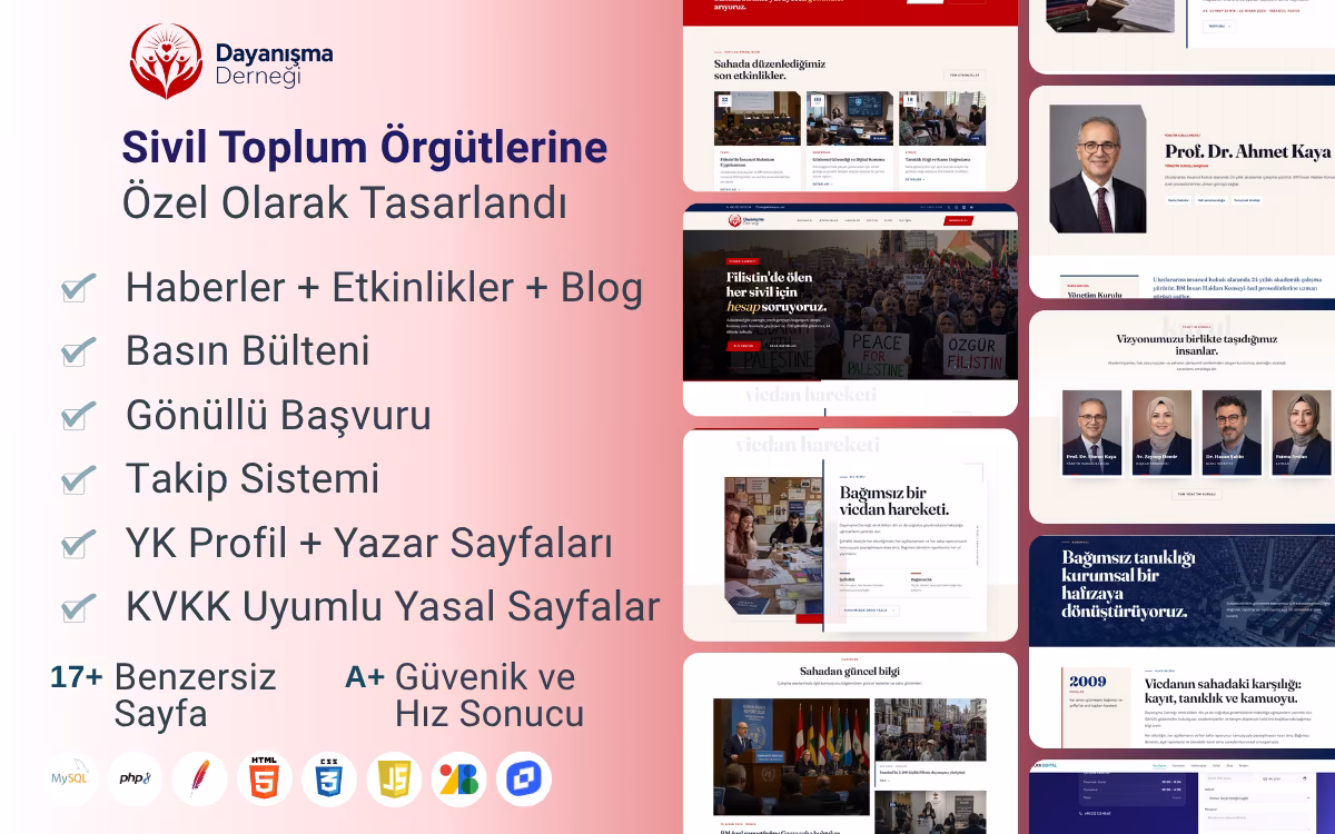 Dayanışma - STK, Dernek ve Vakıf Web Sitesi Teması